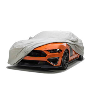 Our best fitting Custom Ford Mustang Car Cover for protection or storage in <em>moderate weather conditions</em>. Protect your Ford Mustang with our popular moderate climate car cover available with exclusive Ford Mustang logos. This Mustang car cover fabric features 3-layers of protection to provide much-needed defense against the elements and is even specially treated with extra UV resistance.