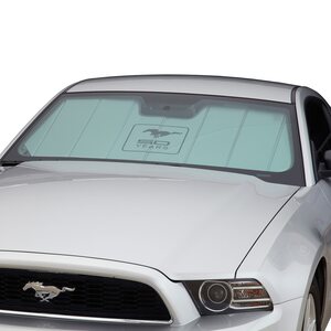 Now you can have our UVS100 Custom Sunscreen with the Official Mustang 50th Anniversary Logo proudly displayed in your windshield while protecting your interior.