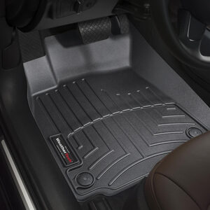 The ultimate vehicle floor liner protection is custom molded for a perfect fit with water channels to divert fluid away from your feet.