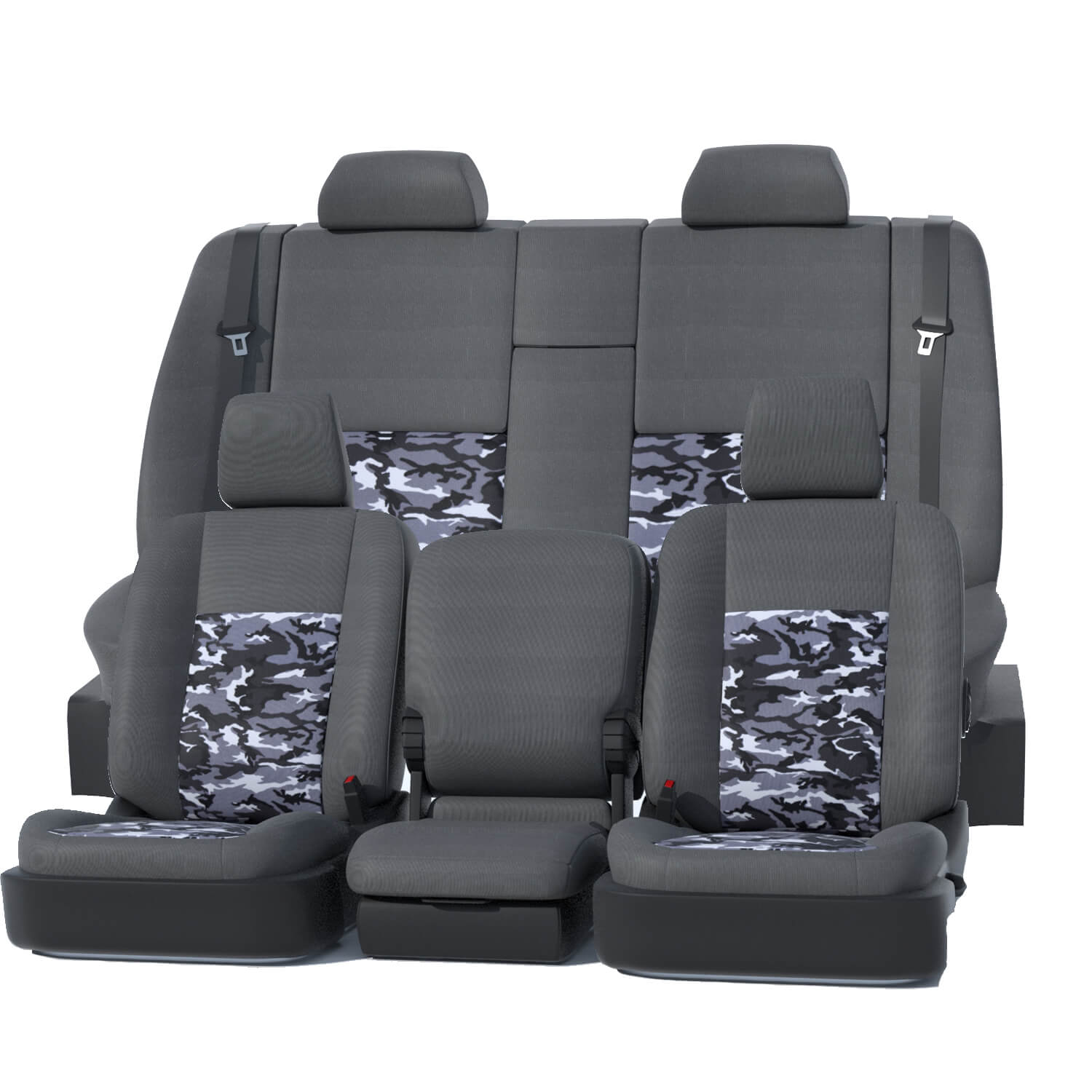 Rugged highly water-resistant seat covers that hunters and fishermen need. Our camouflage seat covers are available in a variety of camo prints that deliver incredible realism from a tactical look to a bold lifestyle look. Our seat covers don't just offer a stunning camo look, but the rugged performance you need paired with a custom-fit tailored to your exact seats. Each cover is made from a tightly woven nylon for heavy-duty protection and specially treated to repel moisture and spills. We also add a foam backing to your covers to make sure that after a long day outdoors you have a comfortable ride back home.